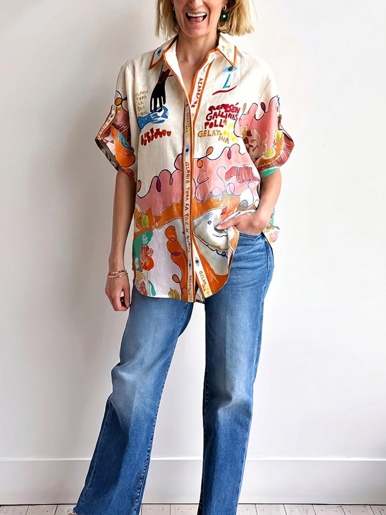 SHEIN LNIANA KOSZULA PRINT PK01__L