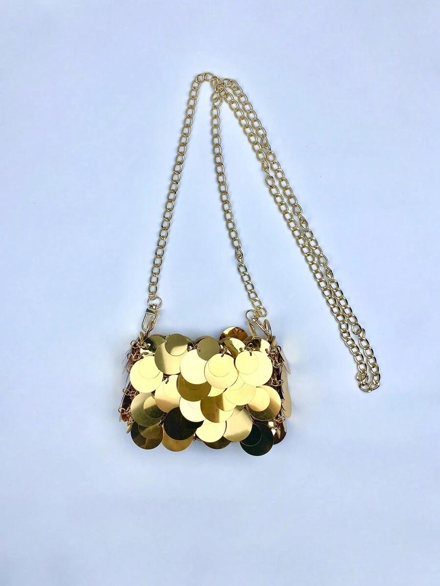SHEIN ZŁOTA TOREBKA ZDOBIENIE S07__13X7CM