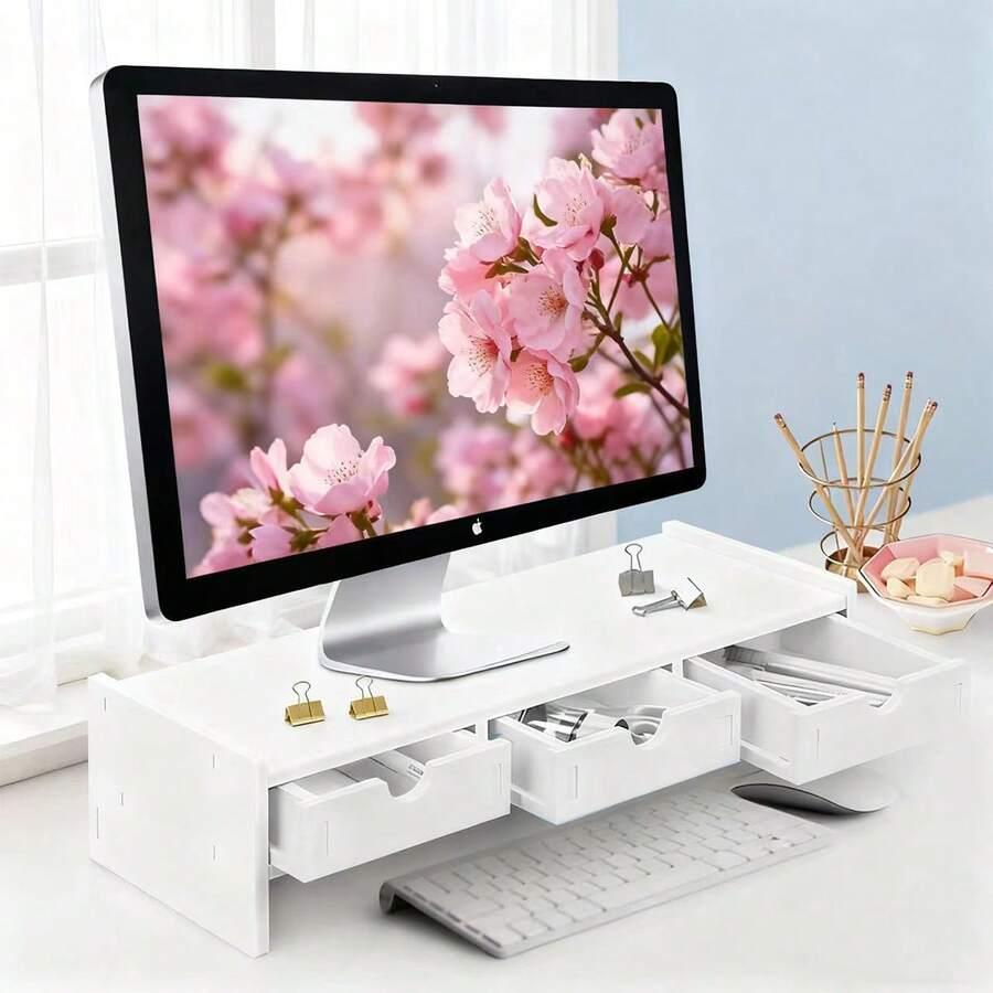 SHEIN BIAŁA PODSTAWKA NA MONITOR S07__48X13X20CM