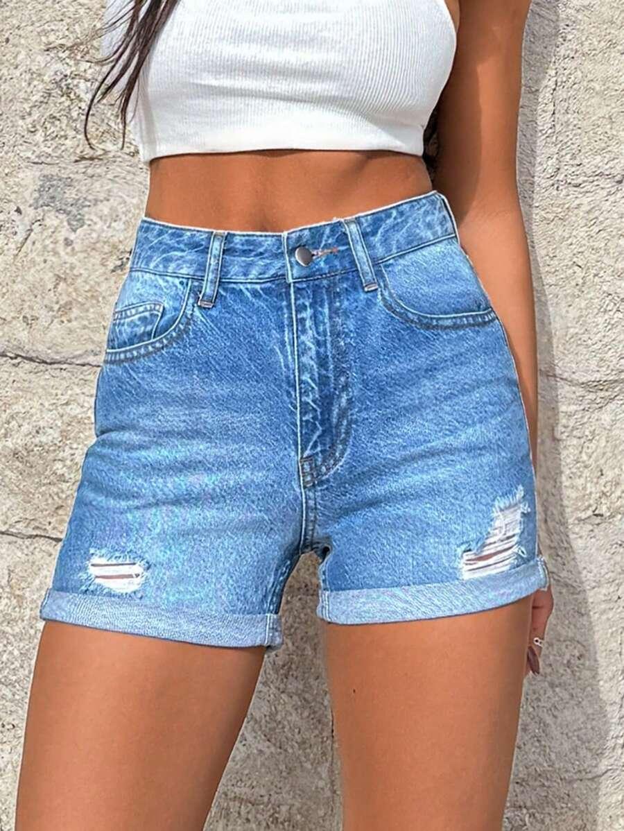 SHEIN NIEBIESKIE JEANSOWE SPODENKI S06__S