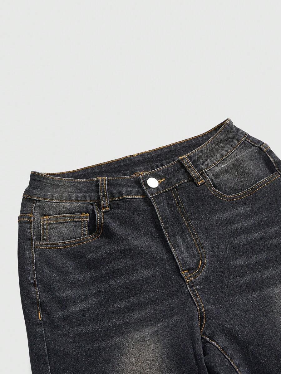 ROMWE SPODNIE JEANS WIĄZANIE S06__L
