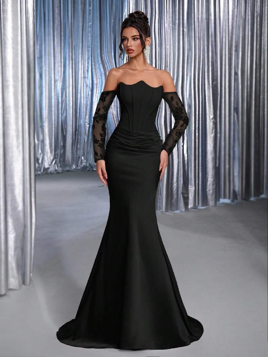 SHEIN CZARNA MAXI SUKIENKA S06__XS