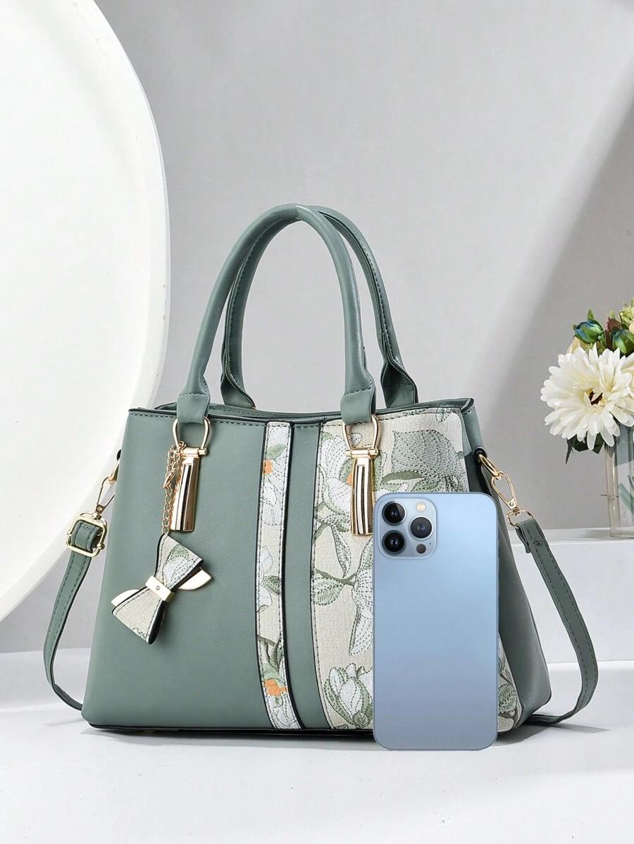 SHEIN ZIELONA KLASYCZNA TOREBKA S07__13X30X23CM