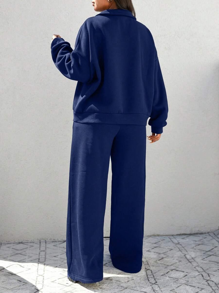 SHEIN GRANATOWA BLUZA BAWEŁNIANA S06__M