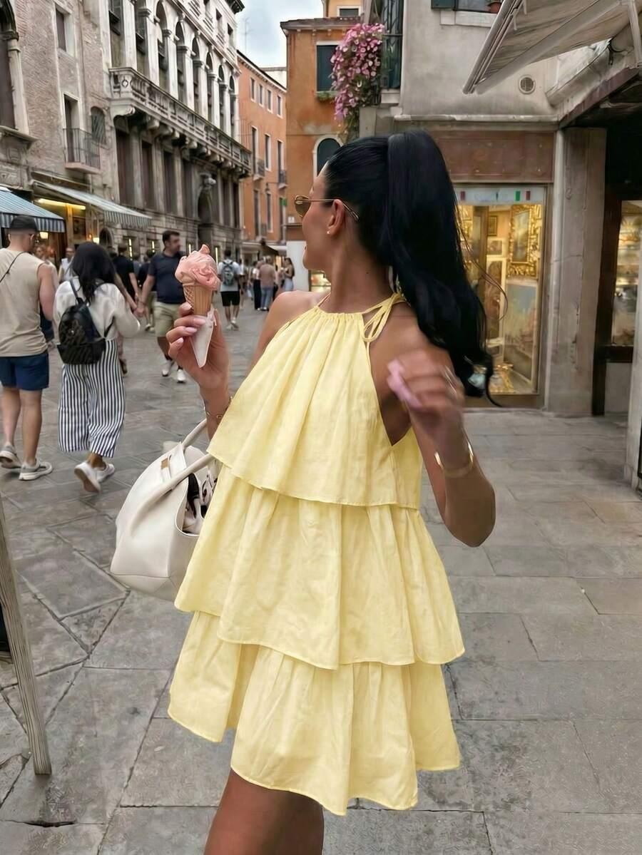 SHEIN ŻÓŁTA MINI SUKIENKA S06__XL