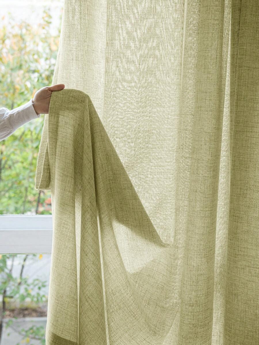SHEIN ZIELONA GŁADKA ZASŁONA S07__100X130