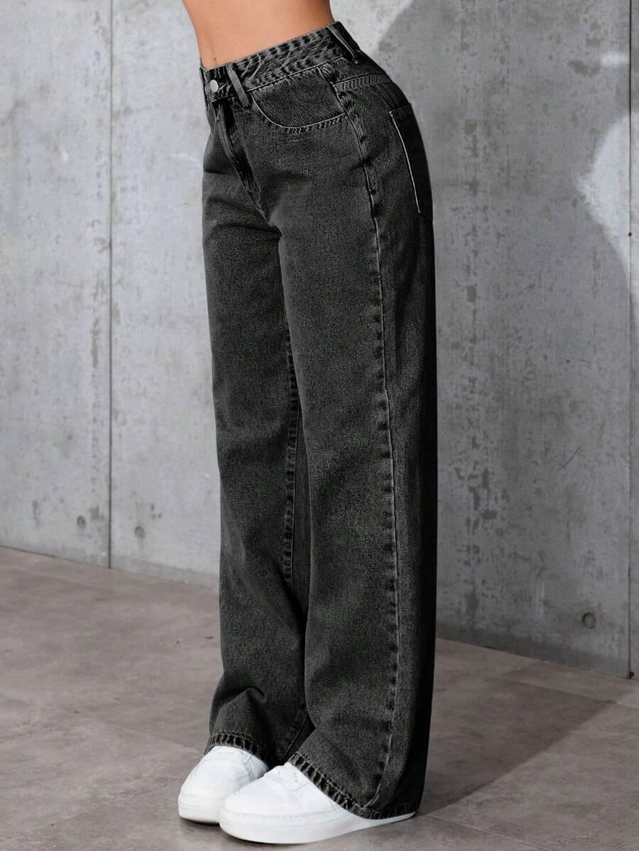 SHEIN CZARNE SPODNIE JEANS S06__46