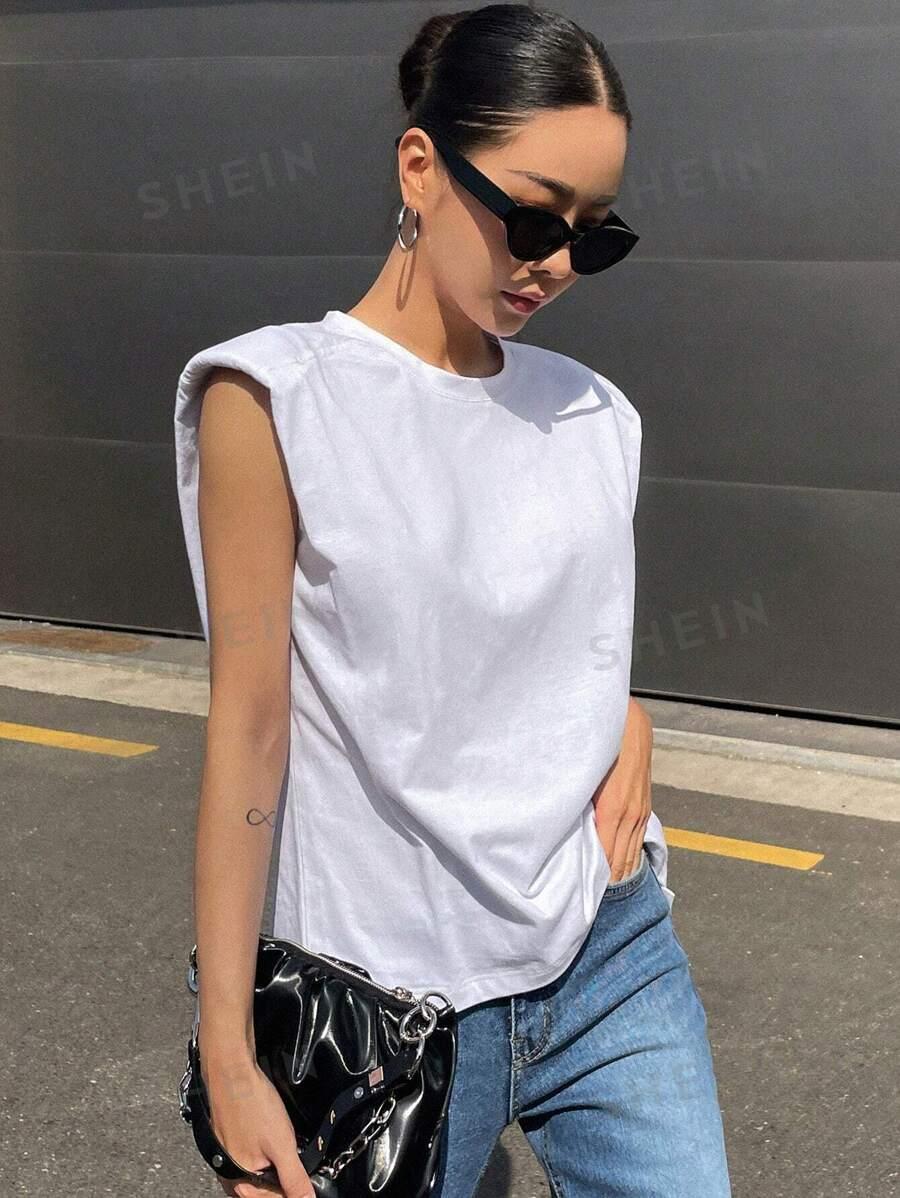 SHEIN BIAŁA BLUZKA BEZ RĘKAWÓW S06__L