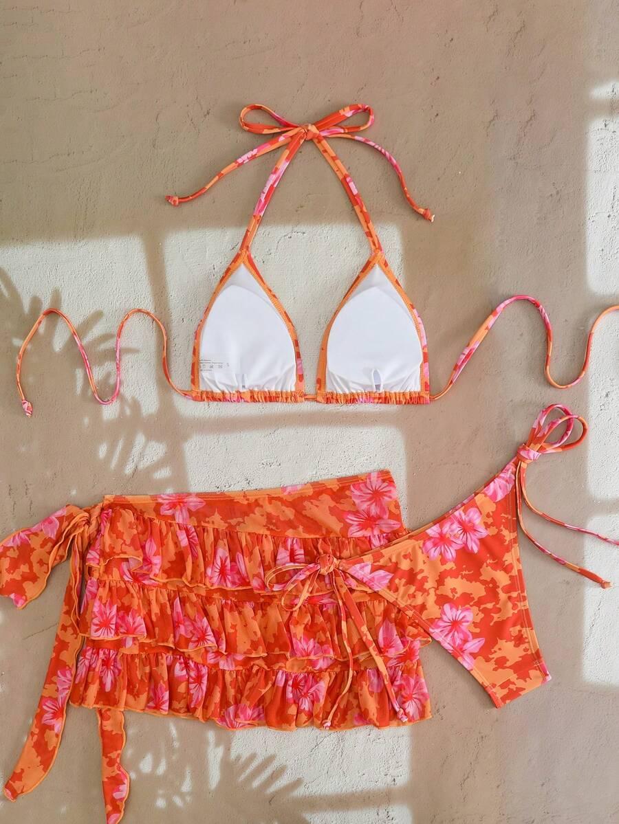 SHEIN TRZYCZĘŚCIOWY STRÓJ KĄPIELOWY S09__S