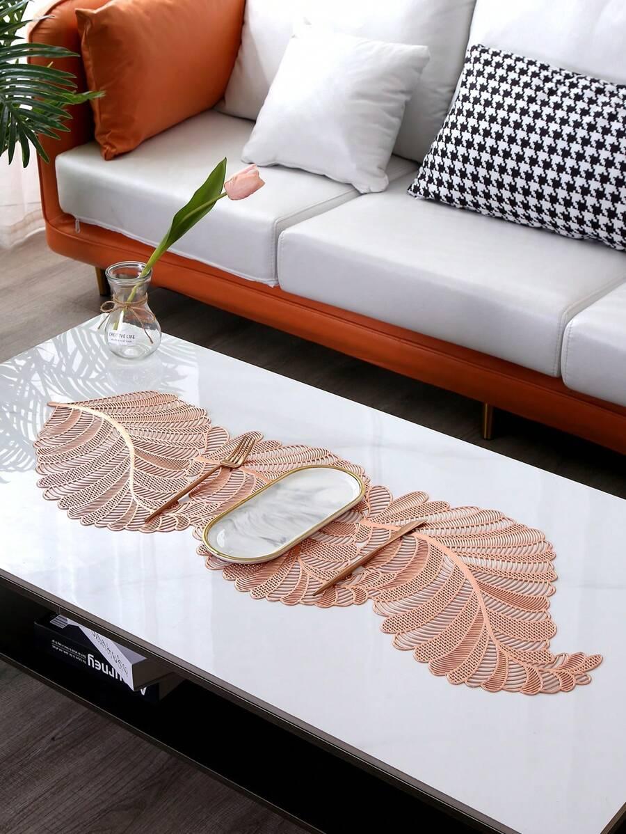 SHEIN SREBRNY BIEŻNIK NA STÓŁ S07__33X93CM
