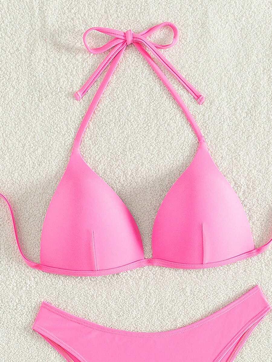 SHEIN RÓŻOWY DWUCZĘŚCIOWY STRÓJ KĄPIELOWY S09__L