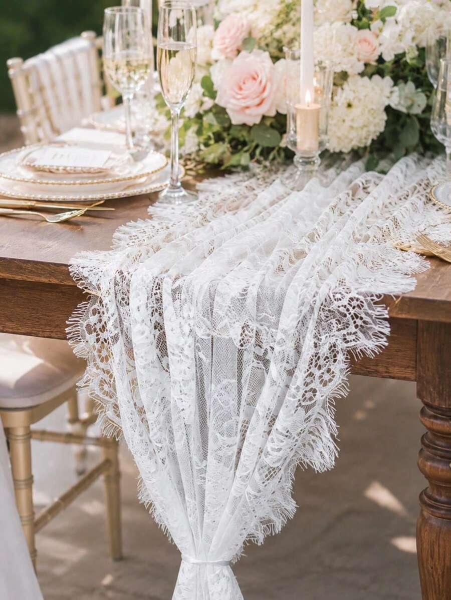 SHEIN BIAŁY BIEŻNIK NA STÓŁ S07__75X300