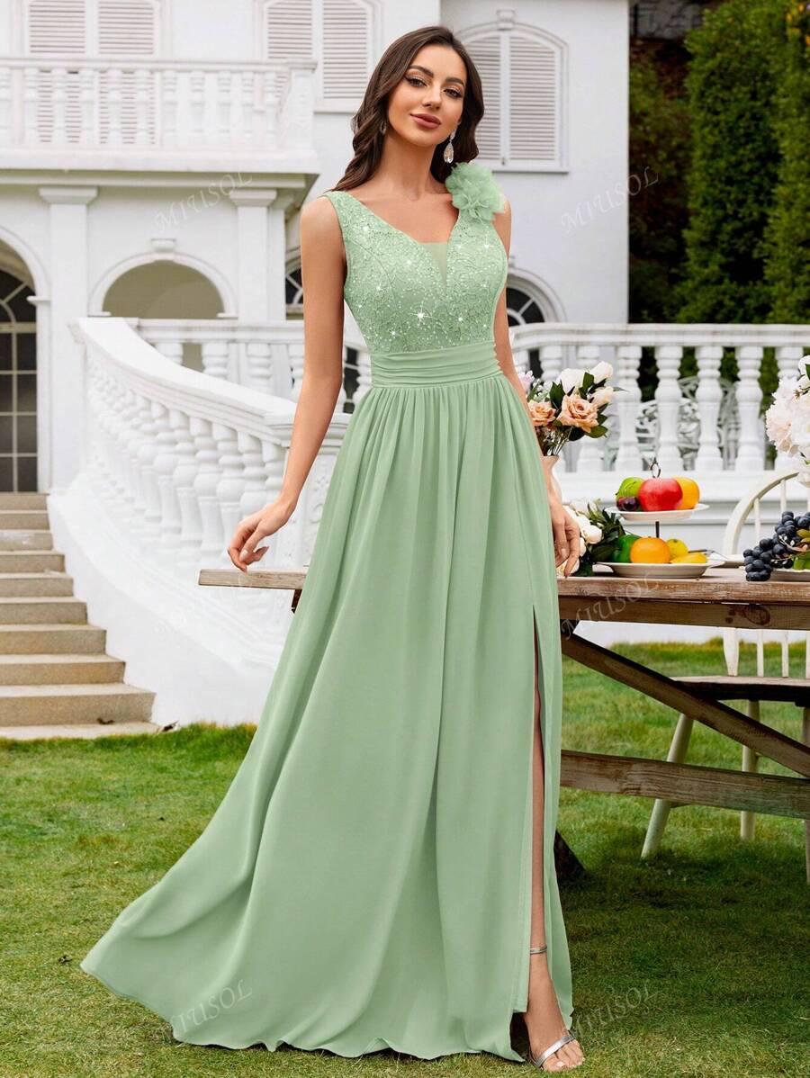 SHEIN ZIELONA MAXI SUKIENKA S06__XXL