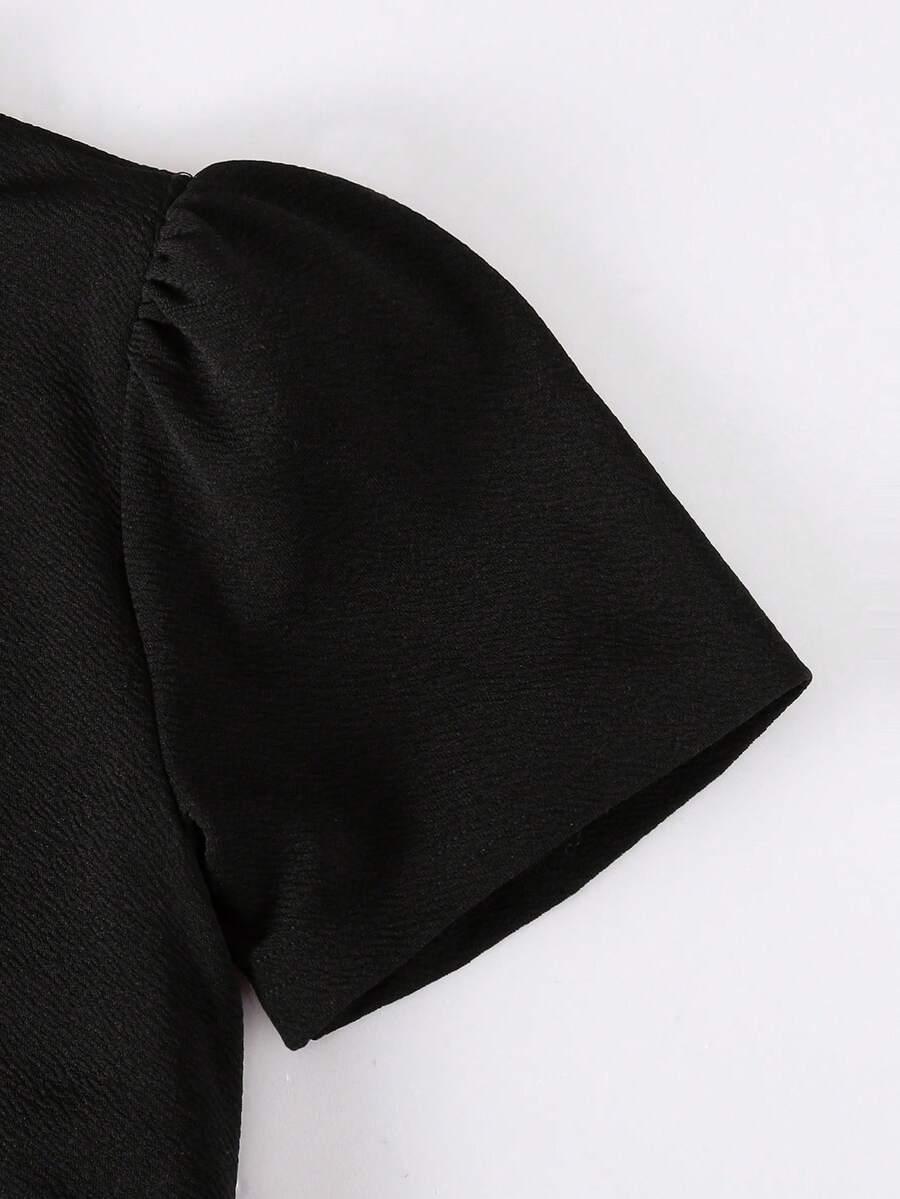 SHEIN CZARNA BLUZKA GUZIKI S09__128-134