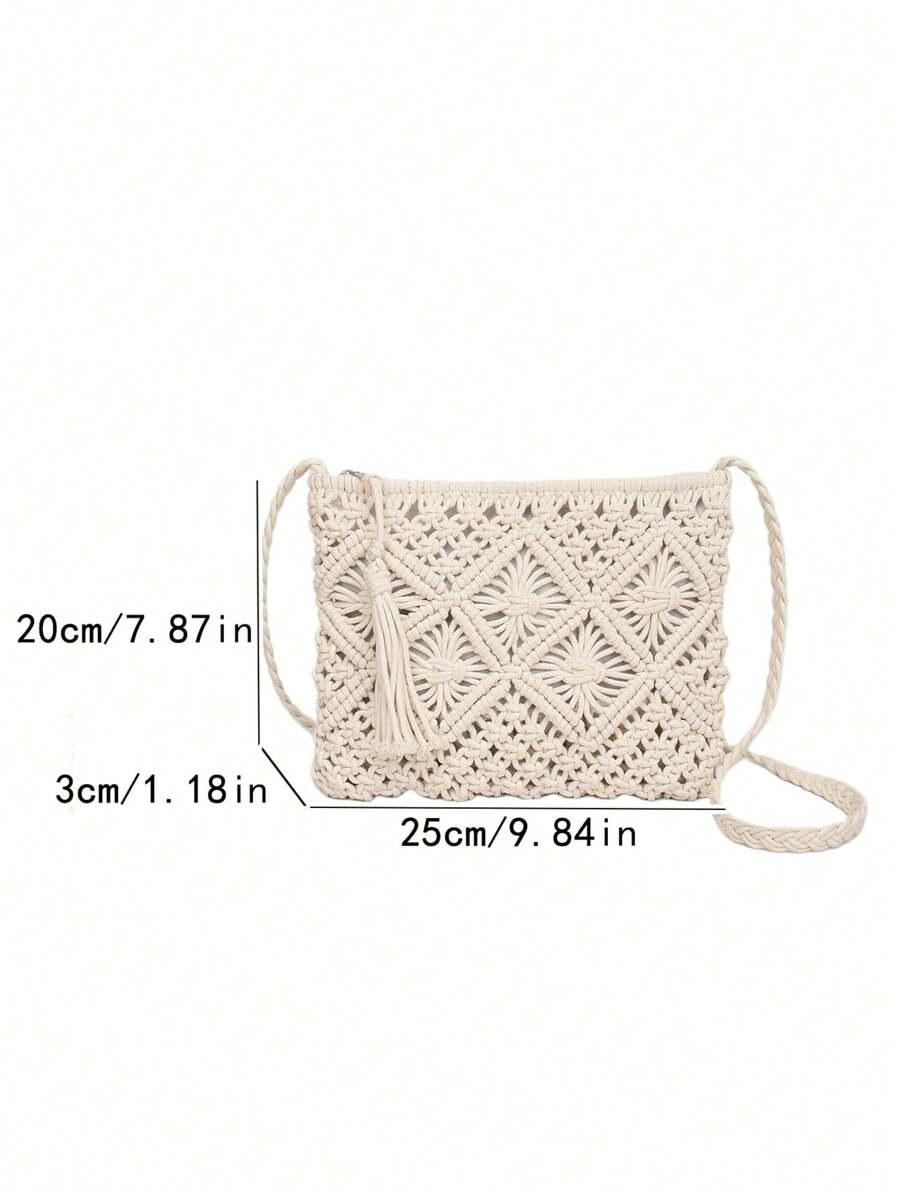 SHEIN BIAŁA PLECIONA TOREBKA S07__3X20X25CM