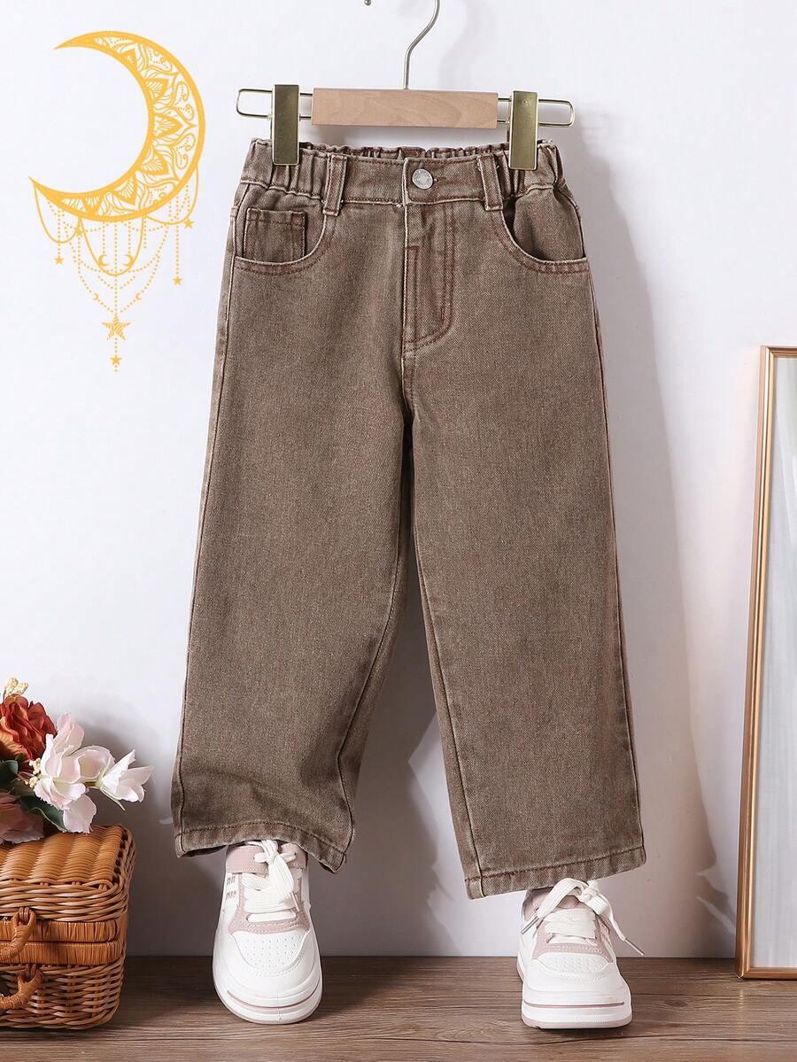 SHEIN BRĄZOWE SPODNIE JEANS S06__116-122
