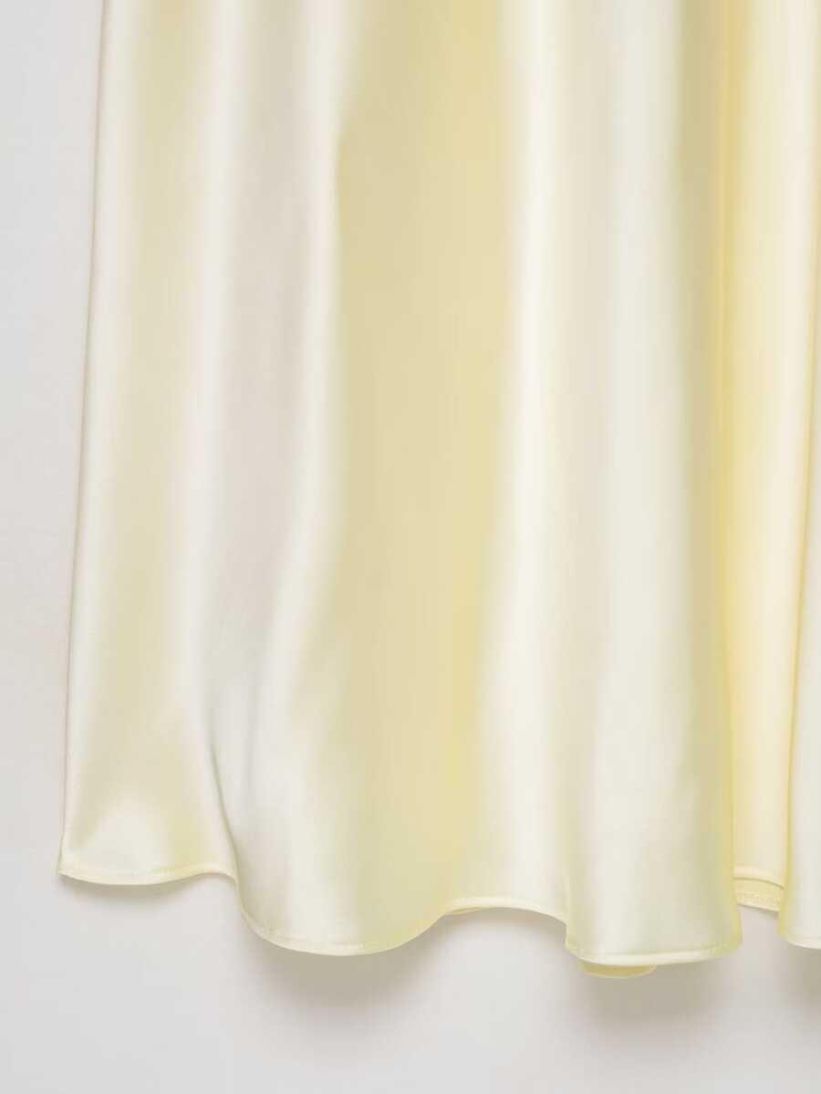 SHEIN SATYNOWA MAXI SUKIENKA WIĄZANIE PK01__L