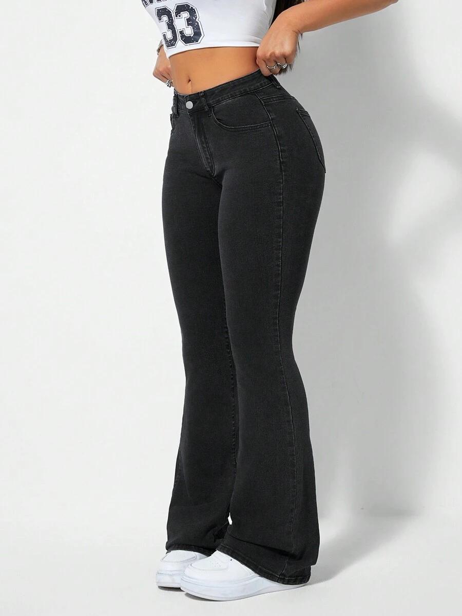 SHEIN CZARNE SPODNIE JEANS S06__L