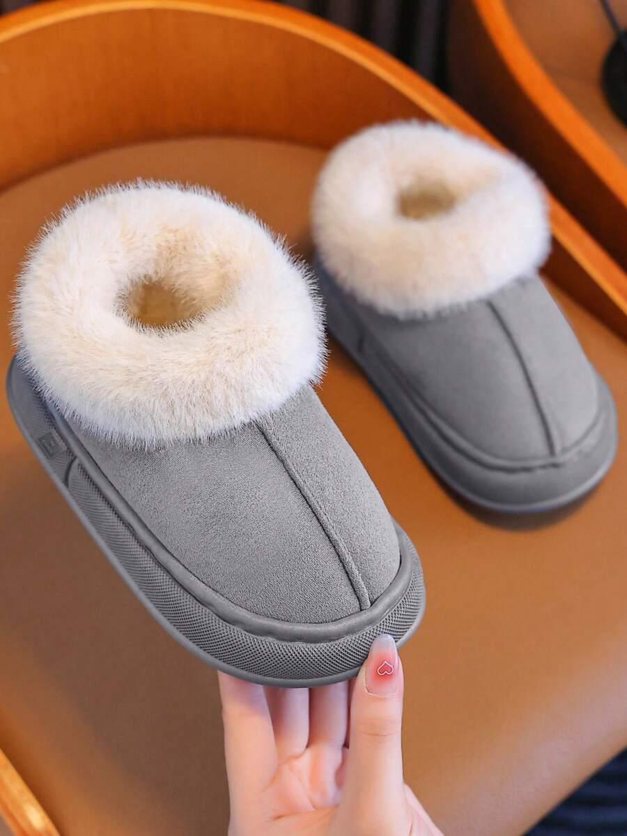 SHEIN SZARE ŚNIEGOWCE SZTUCZNE FUTRO W01__