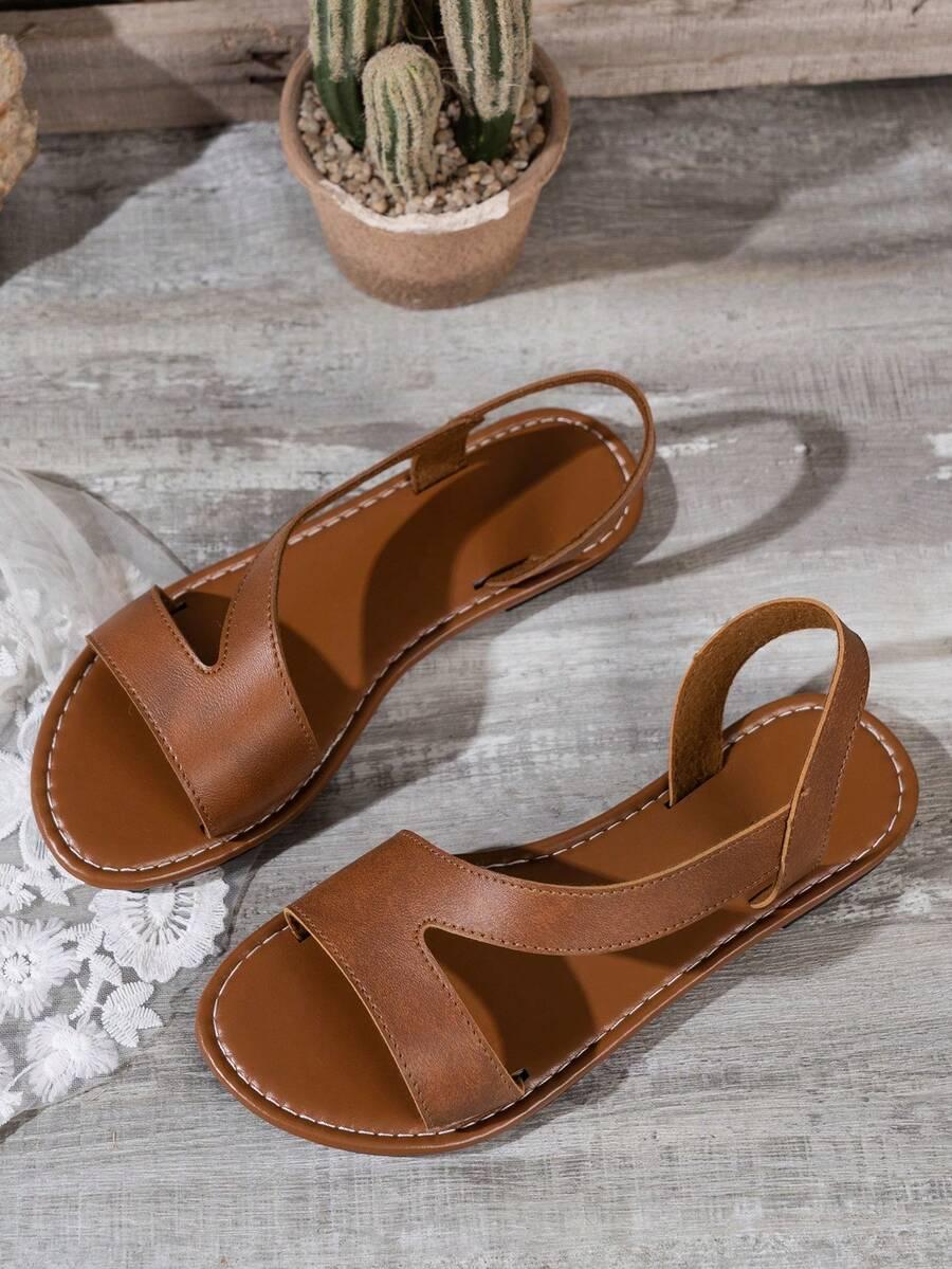 SHEIN BRĄZOWE SANDAŁY CASUAL S06__40