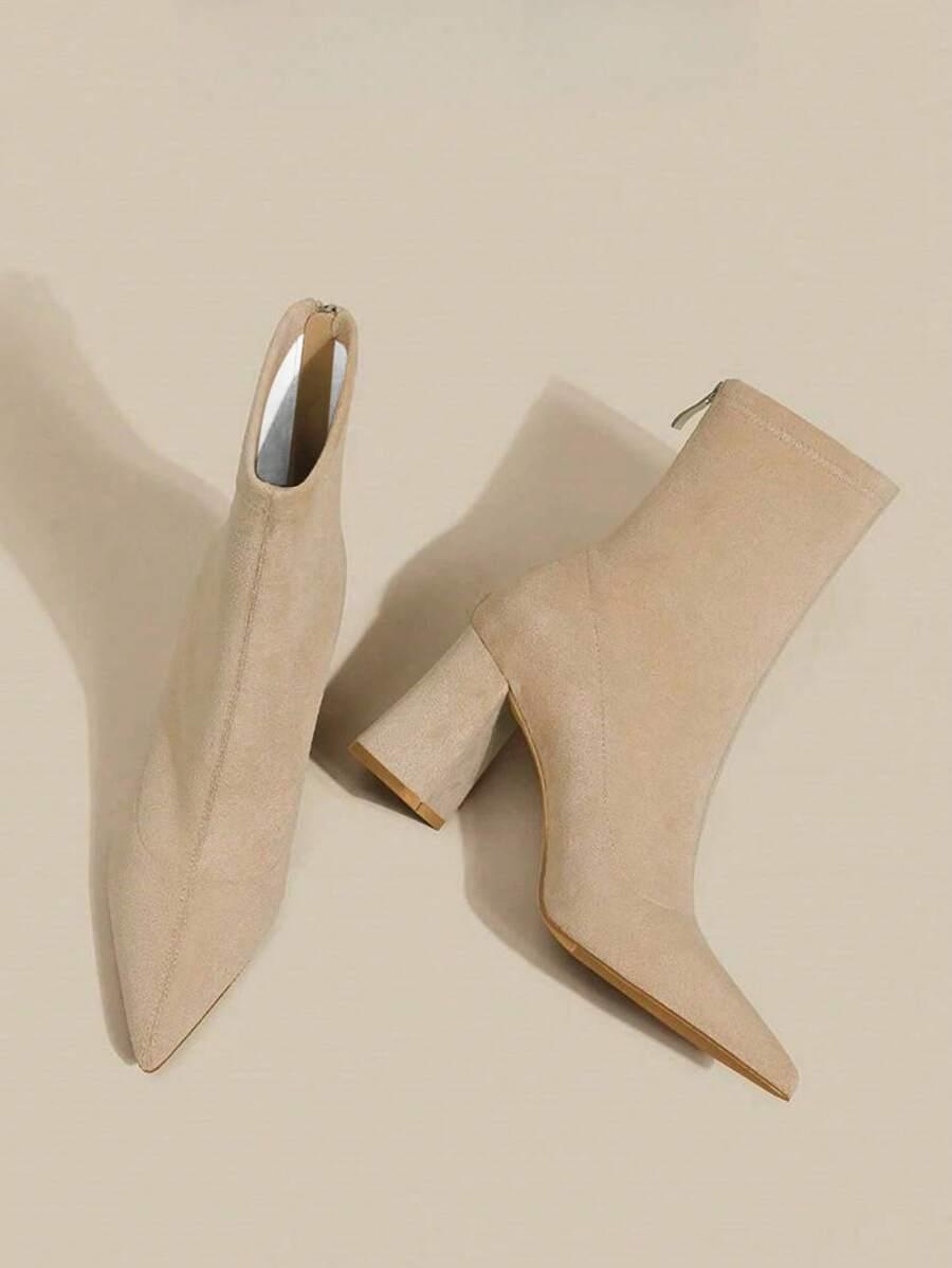 SHEIN BEŻOWE BOTKI IMITACJA ZAMSZU W01__39,5