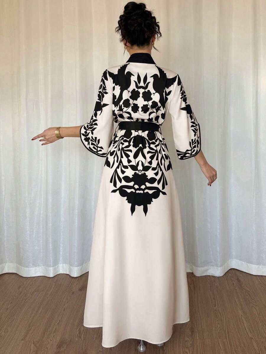 SHEIN KOMPLET SUKIENKA NARZUTKA NADRUK S06__L