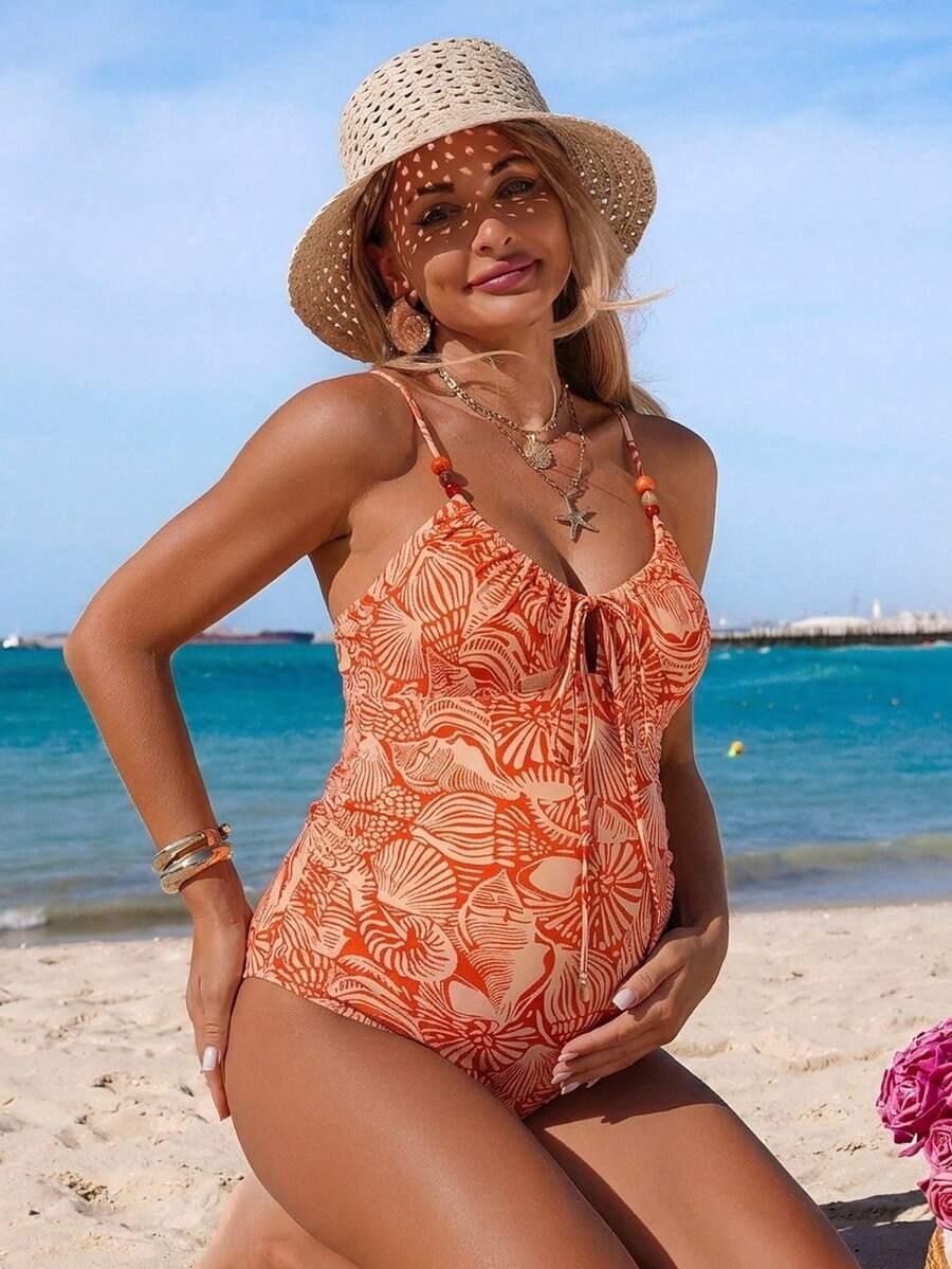 SHEIN JEDNOCZĘŚCIOWY STRÓJ KĄPIELOWY CIĄŻOWY S06__M