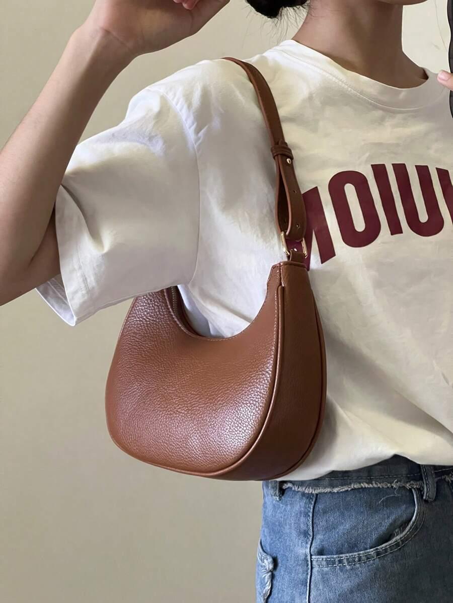 SHEIN BRĄZOWA TOREBKA IMITACJA SKÓRY S07__6X18X25CM