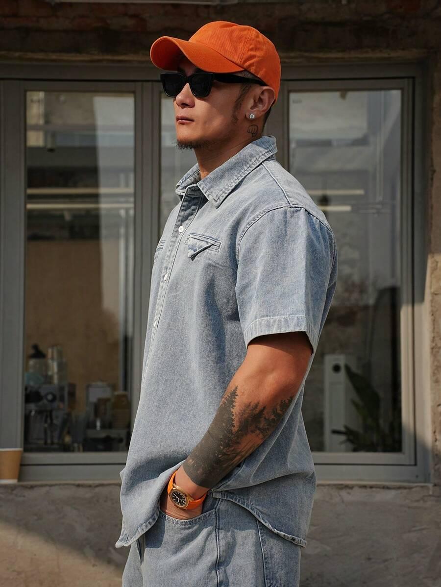 DAZY JEANSOWY KOMPLET KOSZULA SPODENKI S09__L