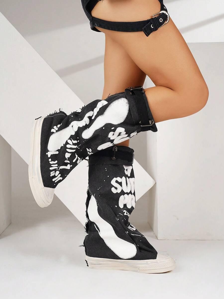 SHEIN CZARNE TRAMPKI WZÓR S06__39