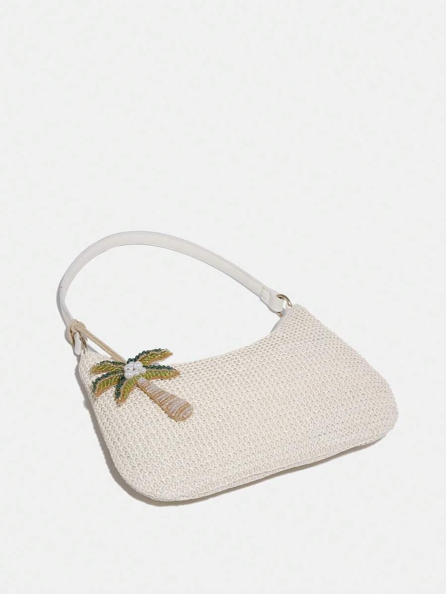 SHEIN BEŻOWA TOREBKA ZDOBIENIE S07__25X14CM