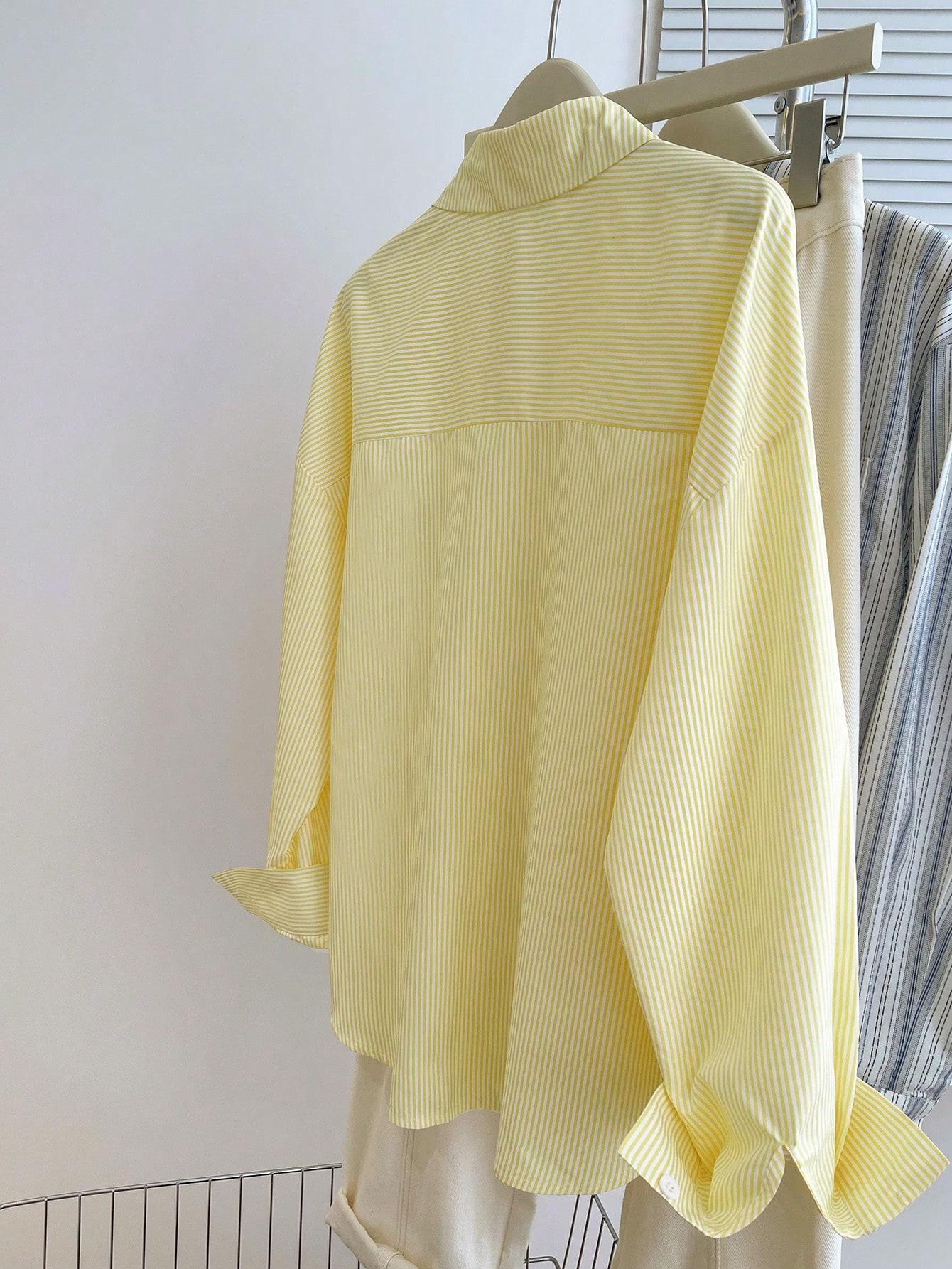 SHEIN ŻÓŁTA KOSZULA W PASKI S06__48