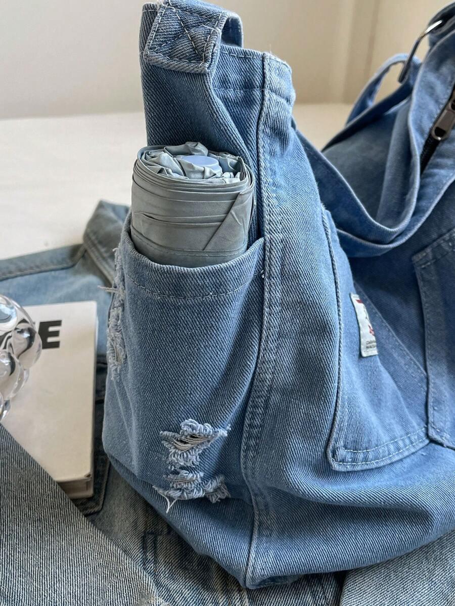 SHEIN NIEBIESKIE TOREBKA JEANS S07__36X14X31CM