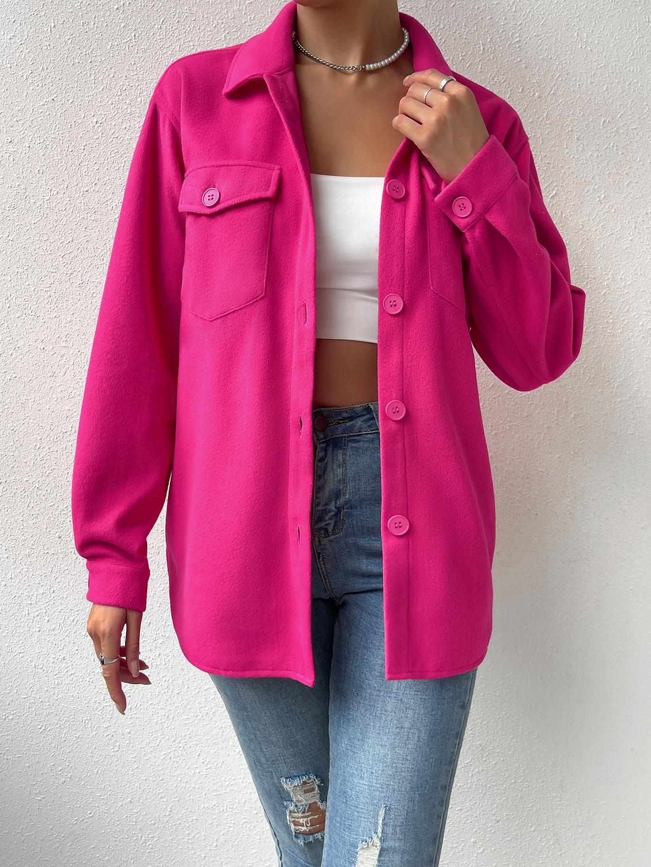 SHEIN RÓŻOWA KURTKA KOSZULOWA S06__L