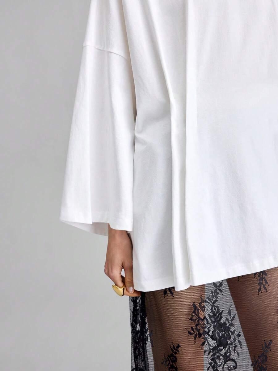 SHEIN BIAŁY OVERSIZE T-SHIRT