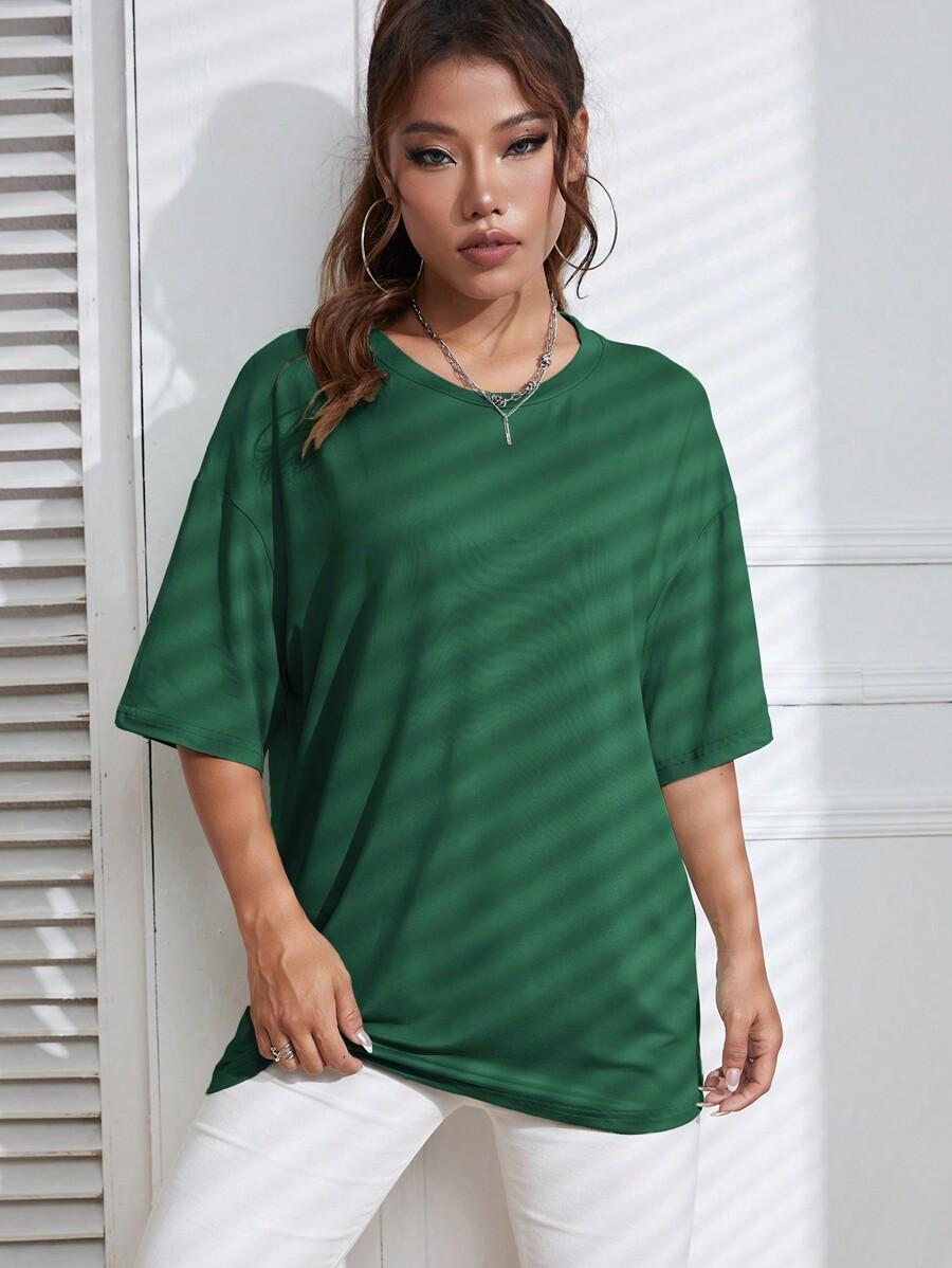 SHEIN ZIELONY T-SHIRT OVERSIZE S06__M