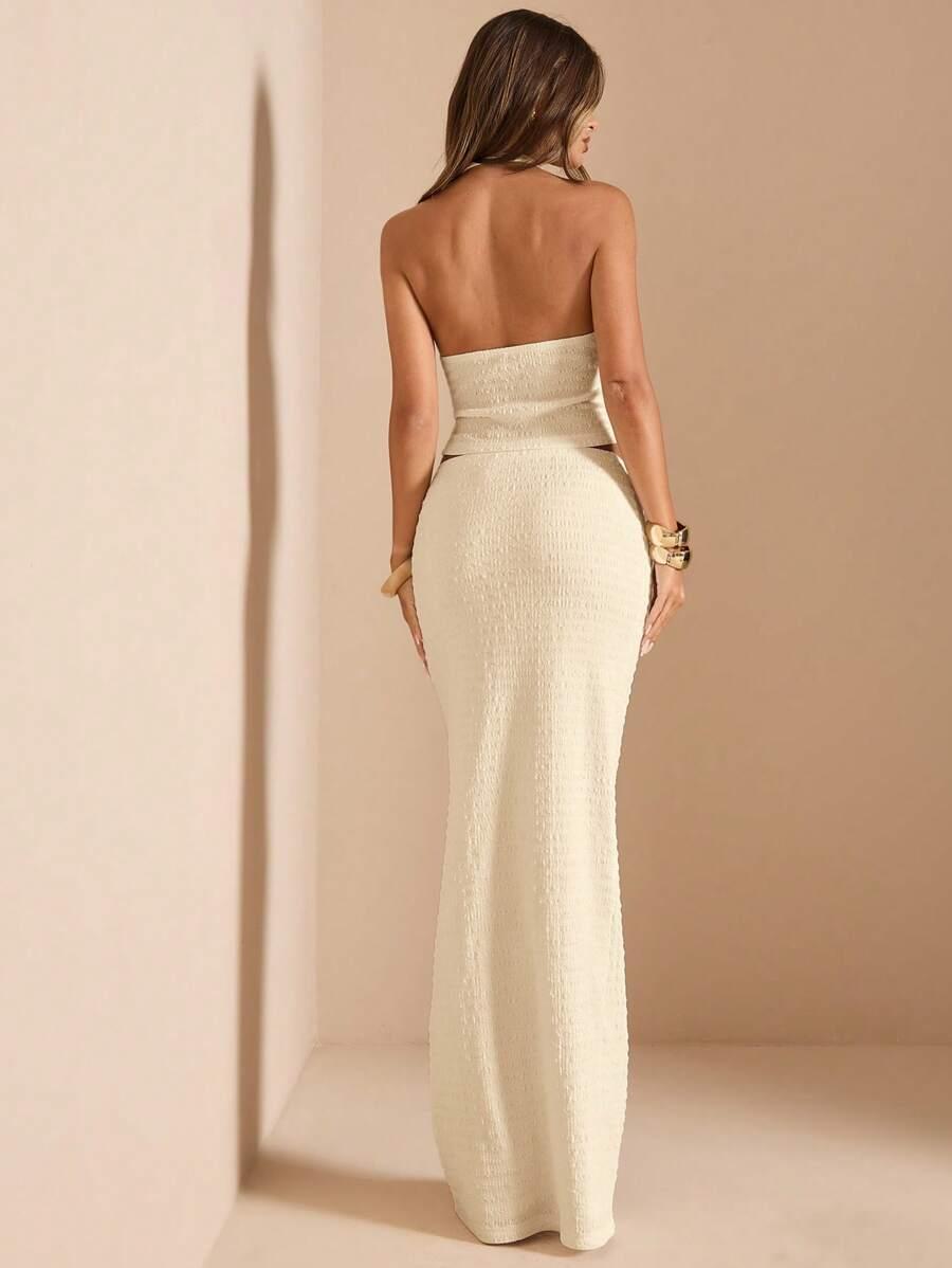 SHEIN ŻÓŁTY TOP ODKRYTE PLECY S09__S