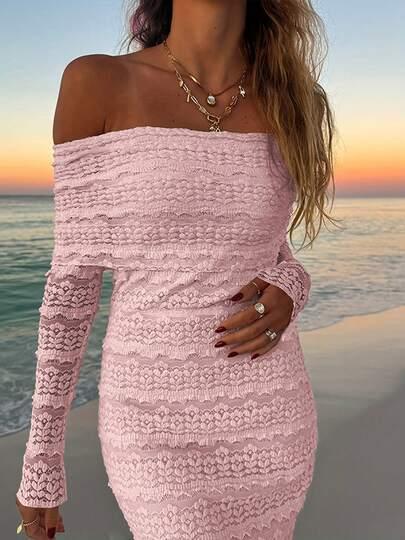 SHEIN RÓŻOWA MAXI SUKIENKA S06__M