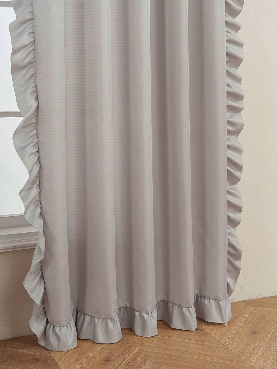 SHEIN SZARA ZASŁONA FALBANY S07__140X260CM