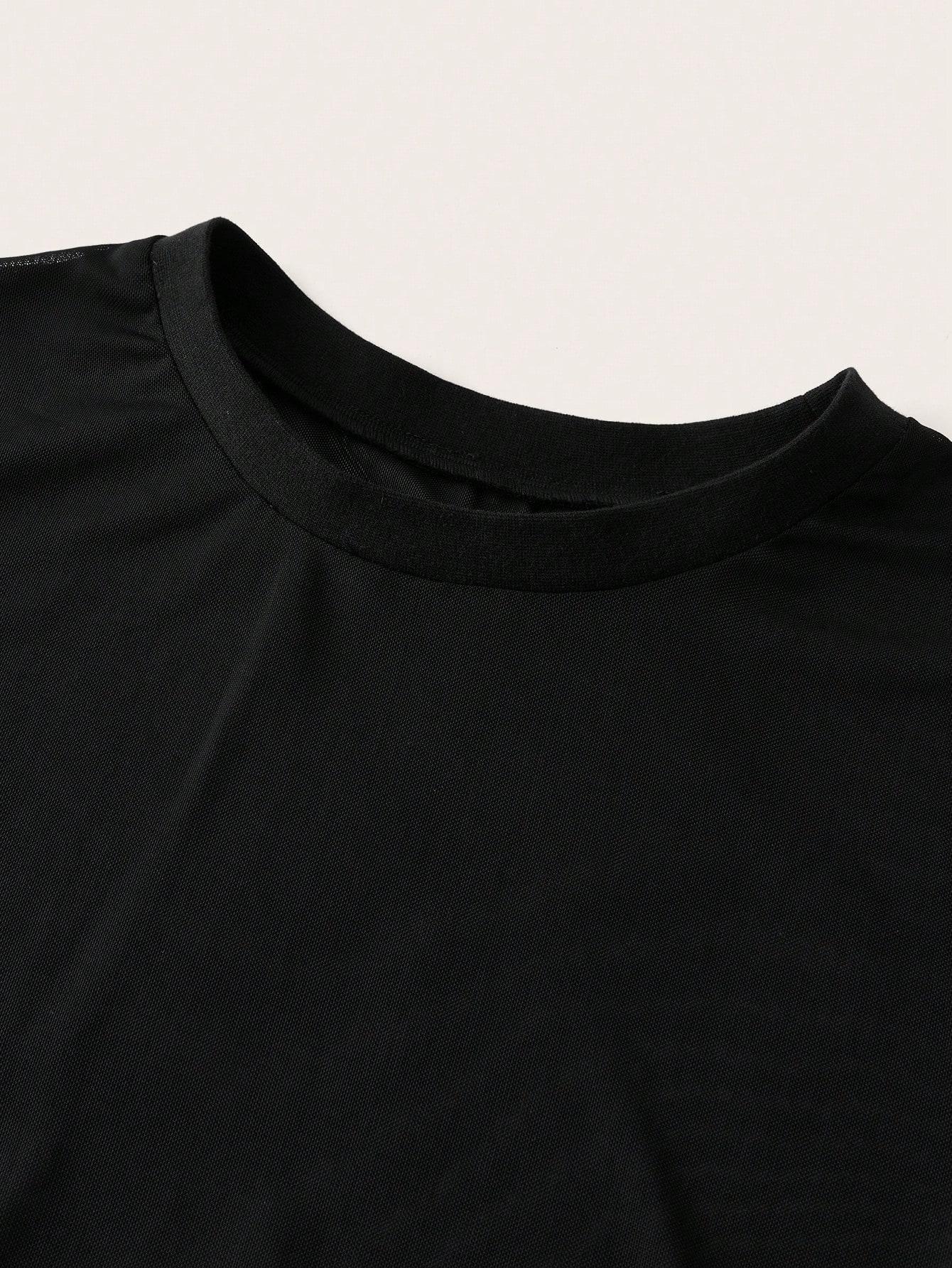 SHEIN CZARNY KOMPLET TOP NARZUTKA S06__S
