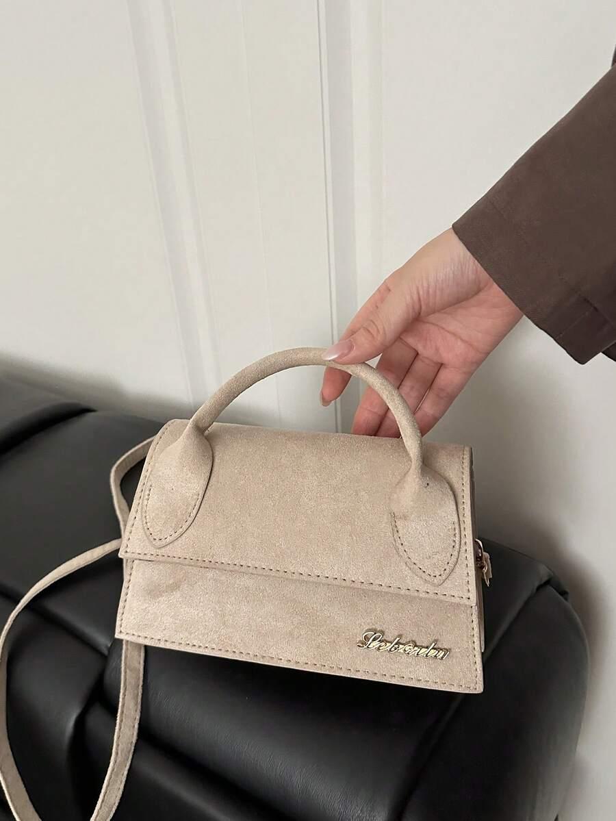 SHEIN BEŻOWA TOREBKA IMITACJA ZAMSZU S07__13X20