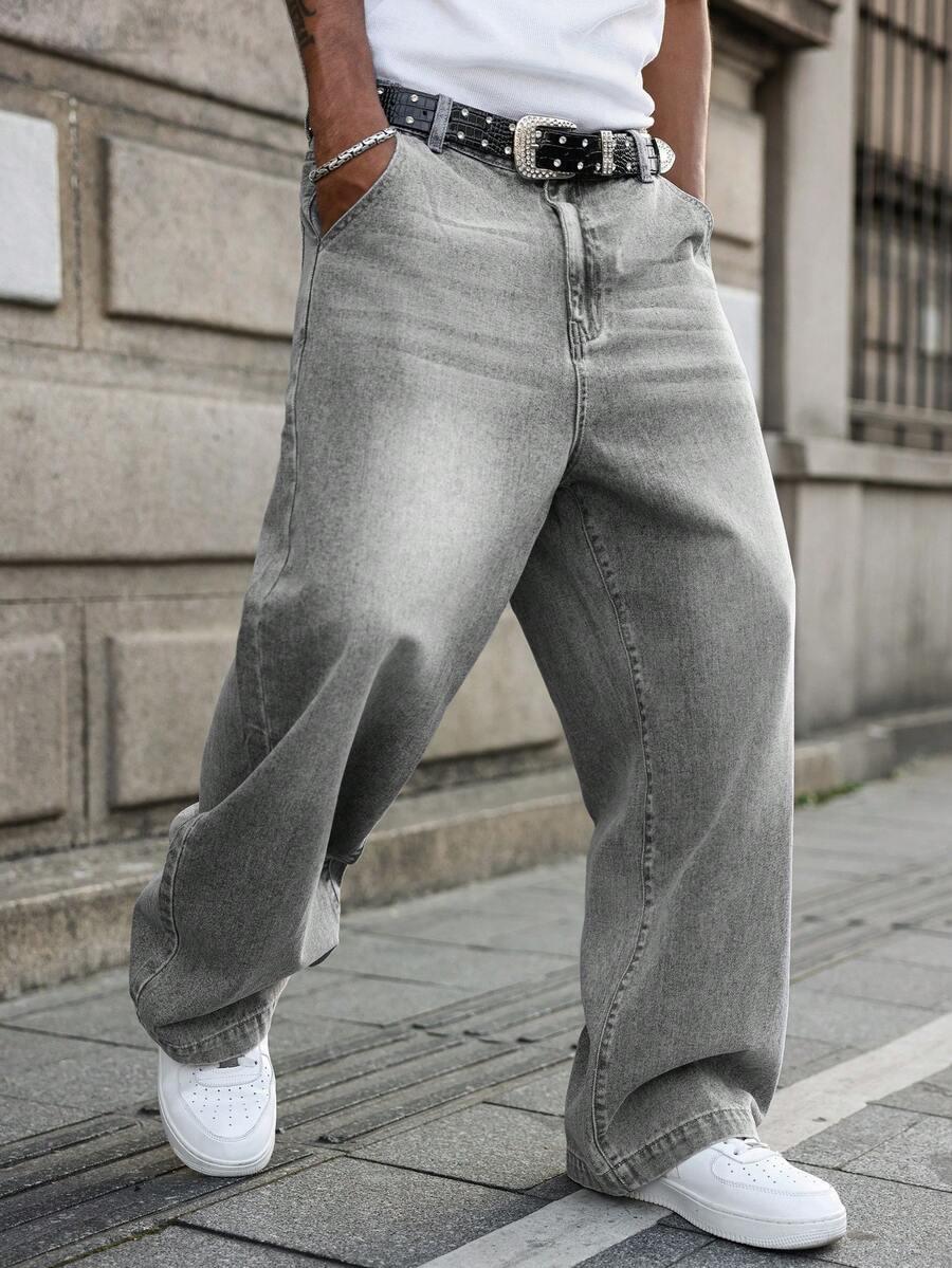 SHEIN SZARE SPODNIE JEANS S06__S