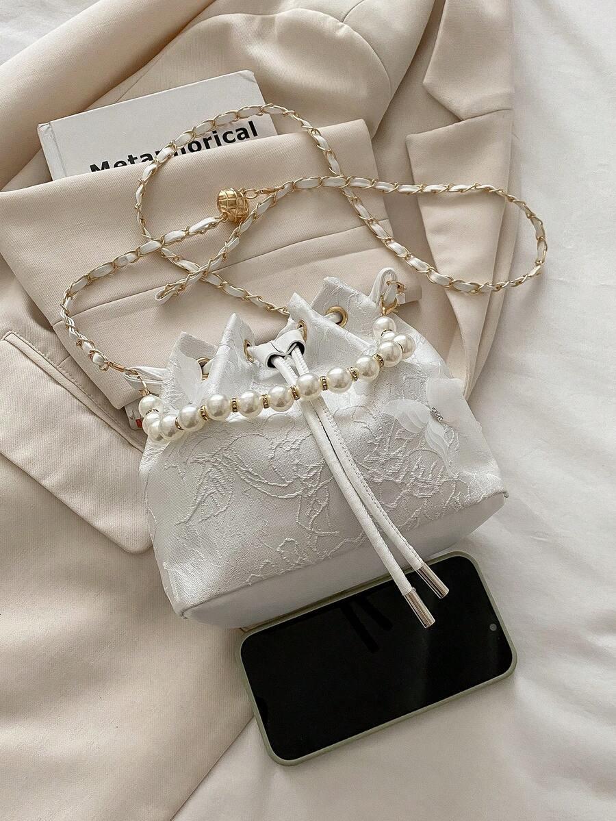 SHEIN BIAŁA TOREBKA ZDOBIENIE S07__25X17
