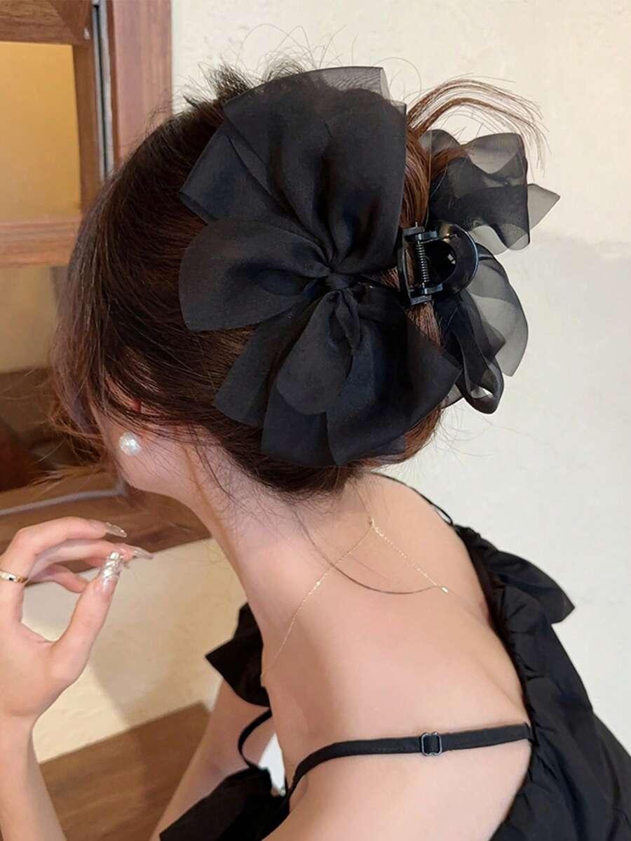 SHEIN CZARNA SPINKA KOKARDA KLAMRA S07