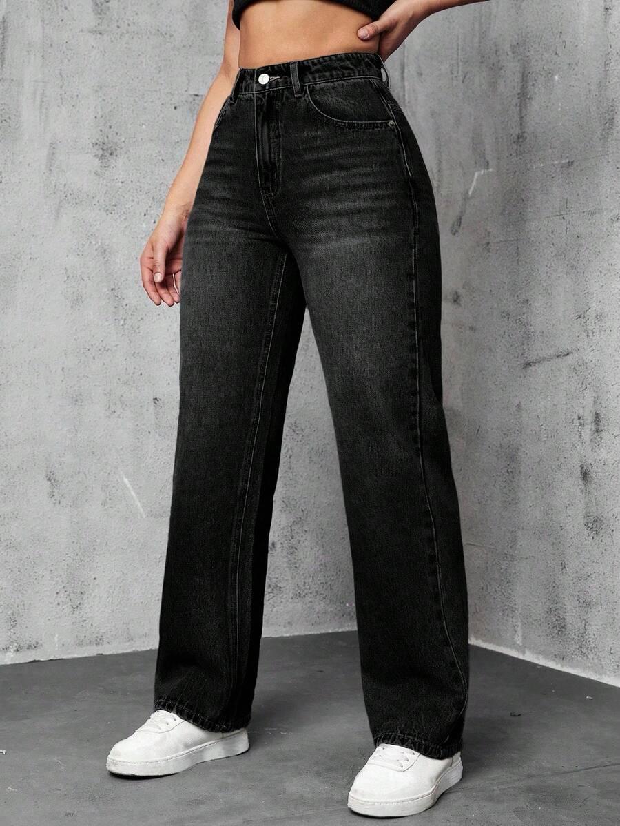 EURMUSE CZARNE SPODNIE JEANS S06__XL
