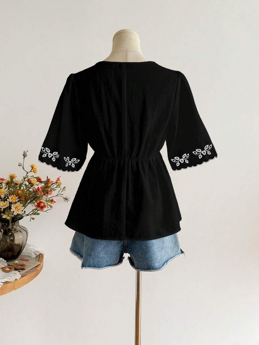 RUSTTYDUSTTY CZARNA BLUZKA HAFT PK01__M