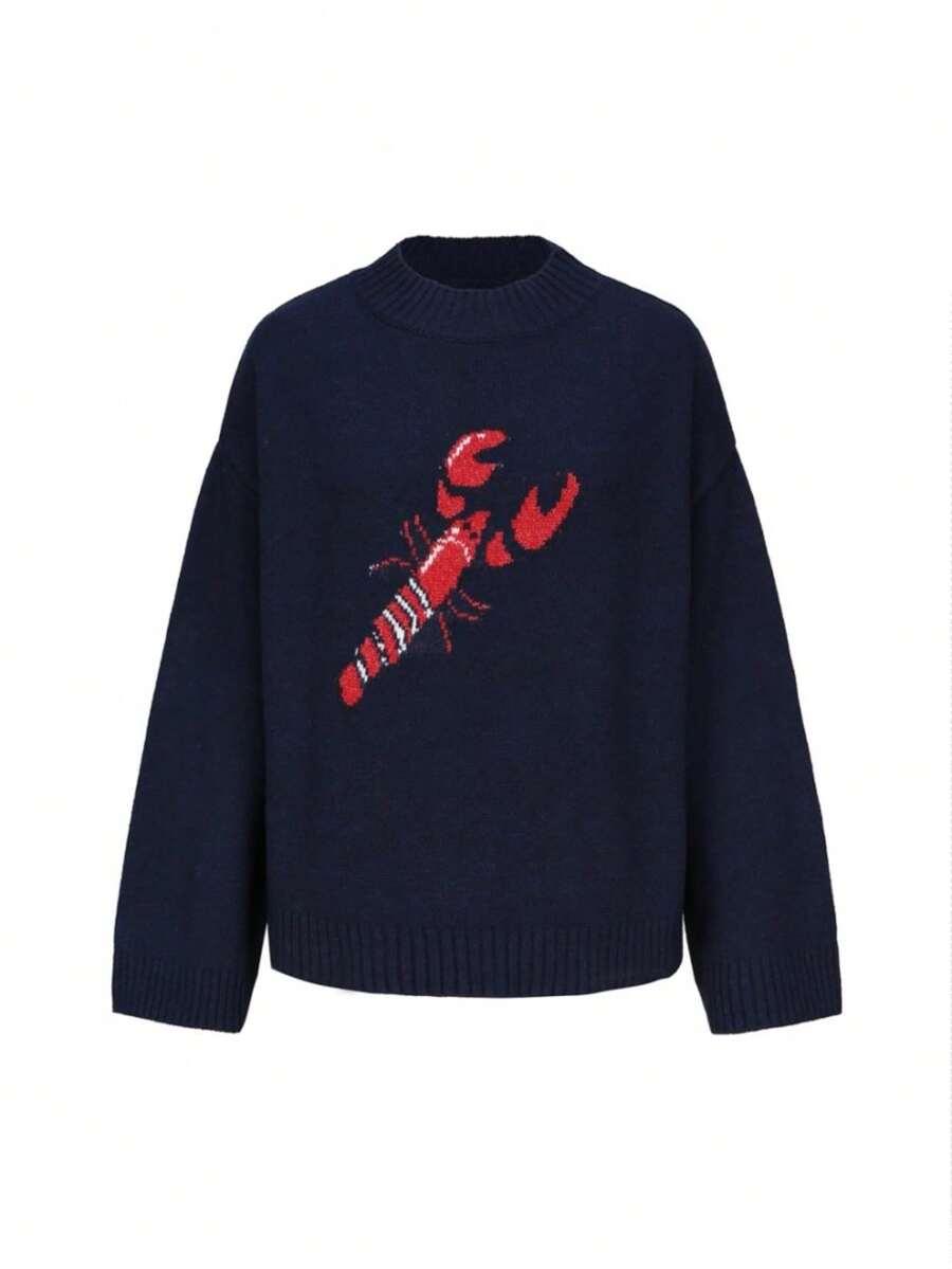 SHEIN GRANATOWY SWETER WZÓR HOMAR S06__XL