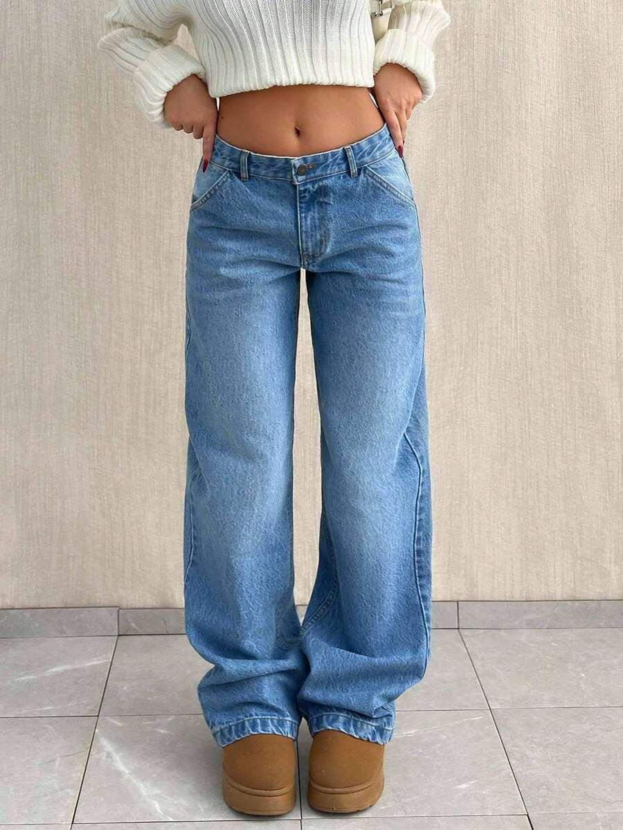 SHEIN NIEBIESKIE SPODNIE JEANS S06__S