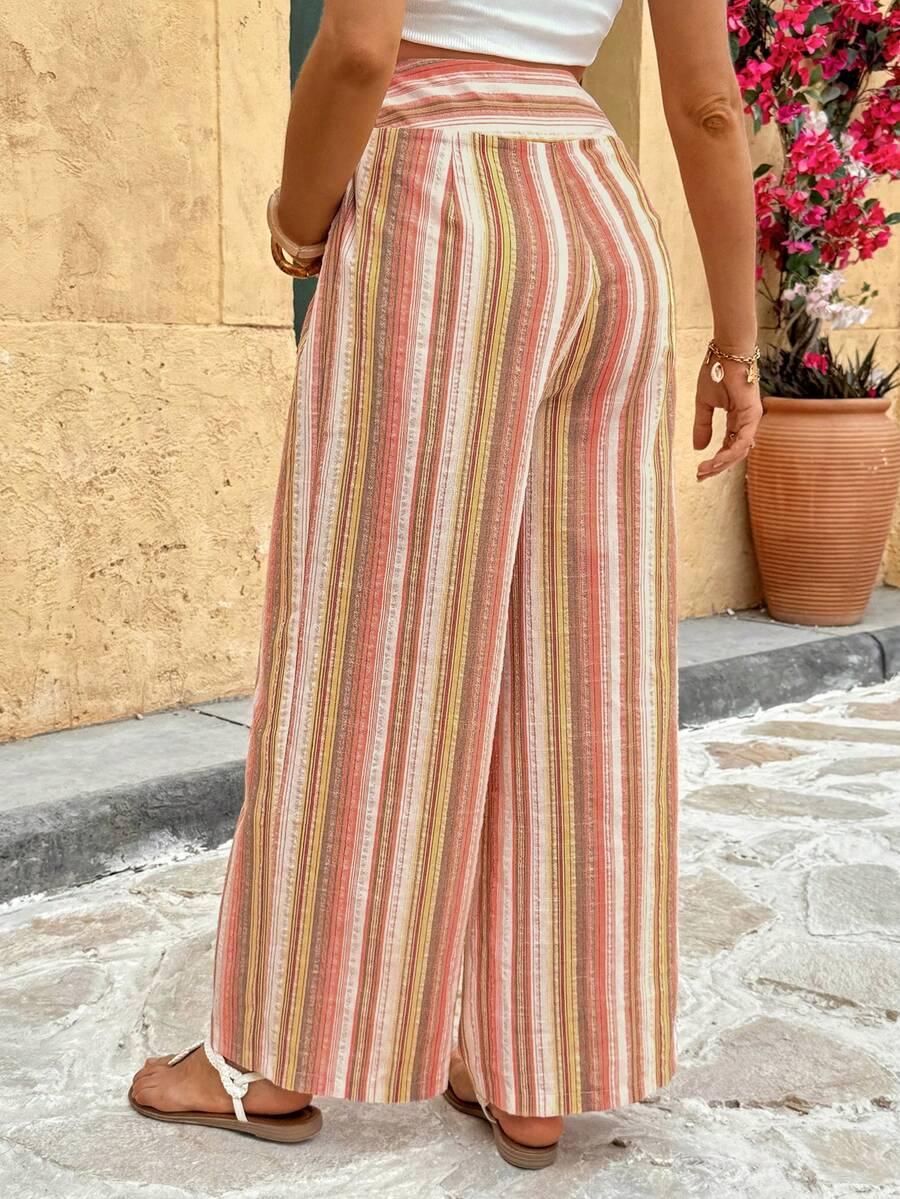 SHEIN SPODNIE CIĄŻOWE W PASKI S09__L