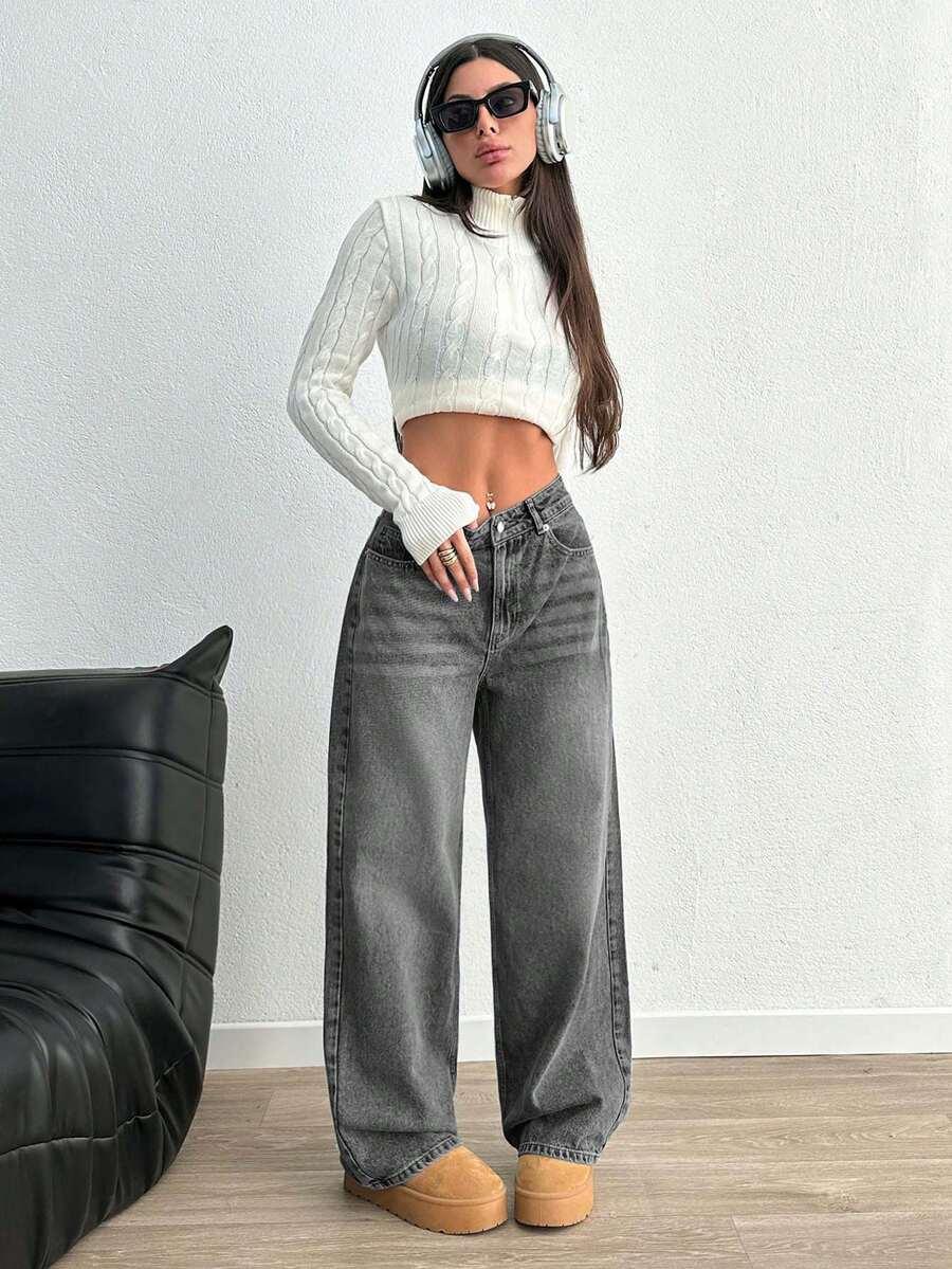 EURMUSE SZARE SPODNIE JEANSY S06__S